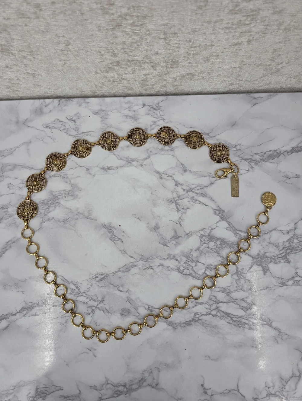Vintage Italian Gold Medallion Chain Belt - Picture 5 of 9